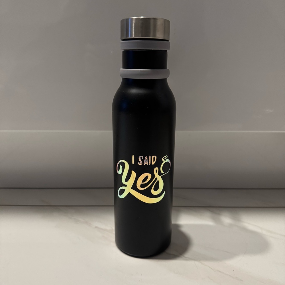 Stainless Steel 16oz Water Bottle - Engagement/Wedding/Bachelorette Theme